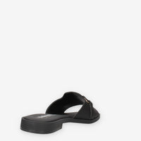Bio Natura PO04-PELLE-NERO Ciabattine nere da donna
