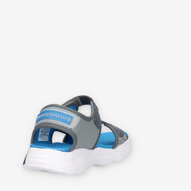 Skechers Creature-Splash Sandali grigi e azzurri con luci