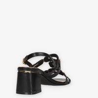 Marina Torres WH6871-BLACK Sandali neri con applicazioni metalliche