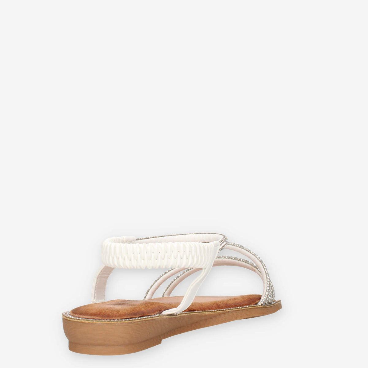 Marina Torres 3T1907-34-WHITE Sandali bassi bianchi con strass