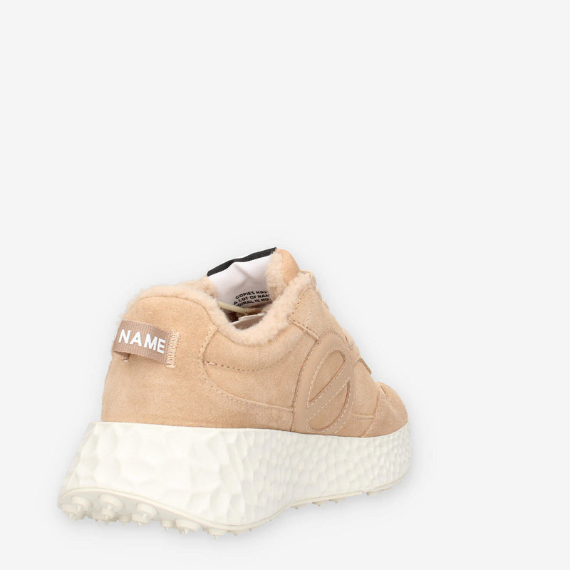 No Name NNVE-SC04-18 Carter Sneakers beige da donna con lana