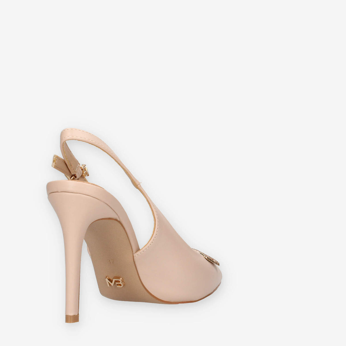 Miabelle MB-707-VIT-NUDE Decolletè nude aperte dietro con strass
