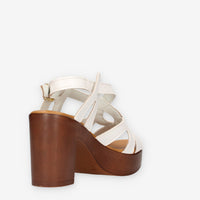 Talea 215-CRUST-BIANCO Sandali bianchi da donna con tacco