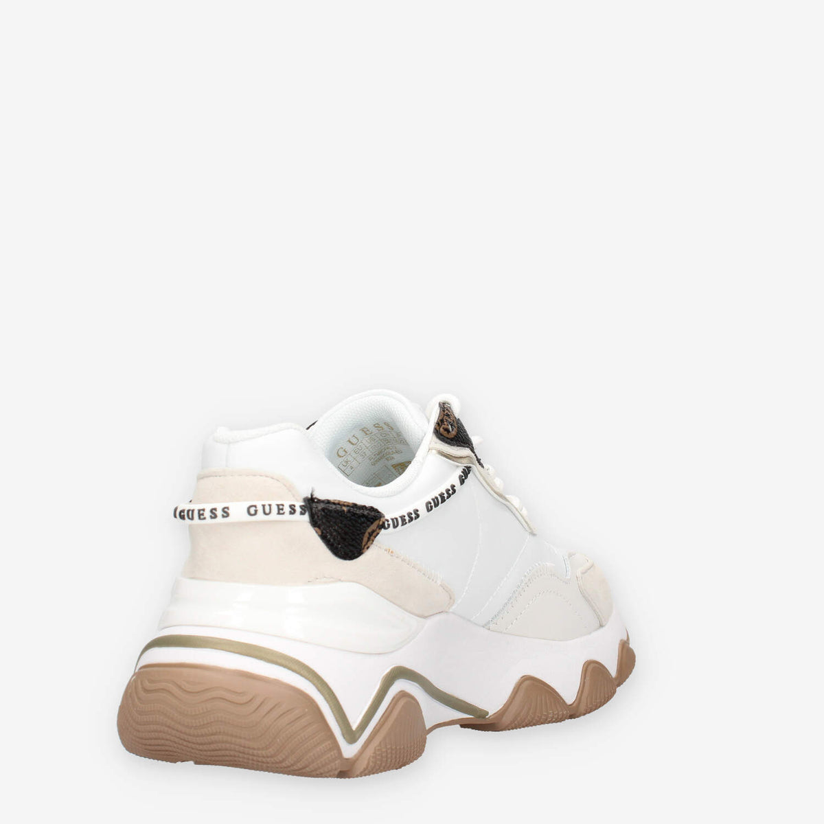 FL7MIC-FAL12-WHITE Guess Sneakers bianche e beige da donna