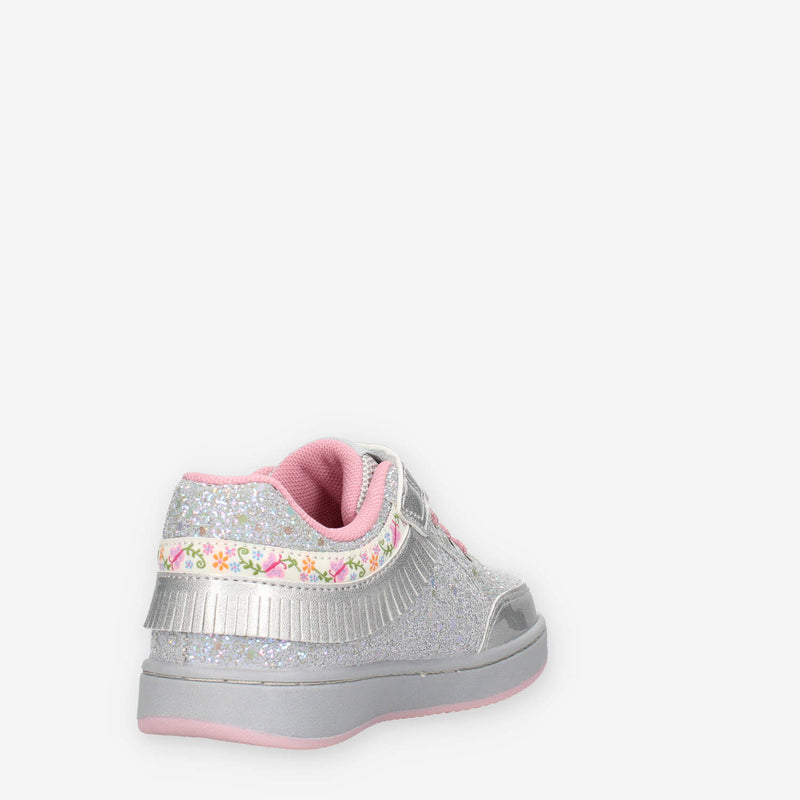 LKAA8090-GR86 Lelli Kelly Frangetta Mix Sneakers grigio chiaro e rosa con glitter