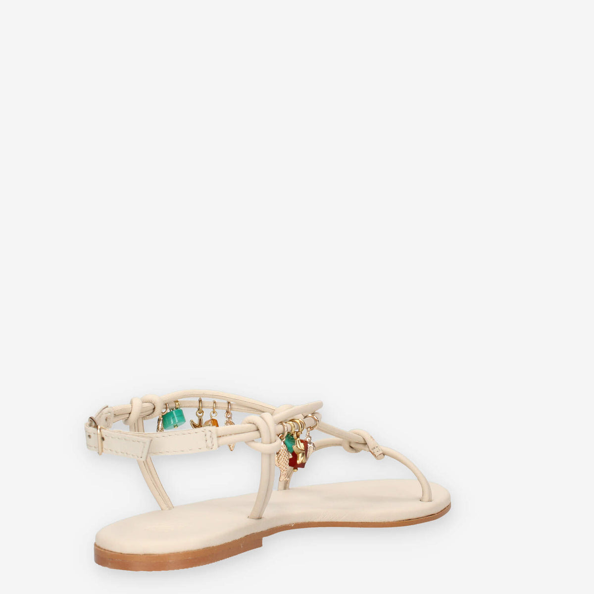 Inuovo H26030-CREMA Infradito crema da donna con applicazioni