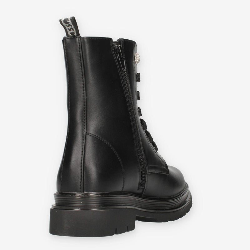 Asso AG-17635-BLACK Anfibi da ragazza neri