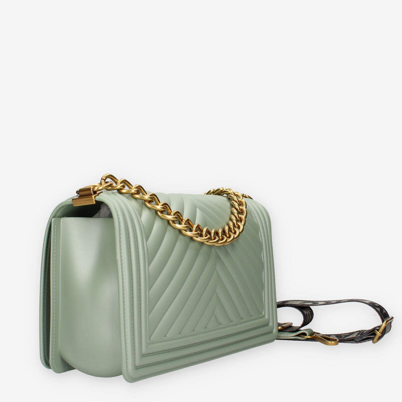 FLAT M_24-OLIVE / LIGHT OTTONE Marc Ellis Borsa a tracolla verde oliva e ottone ottone