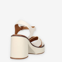 Inuovo A97001-CREMA Sandali crema con tacco e plateau