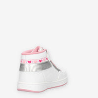 LKAA8096-BIAG Lelli Kelly Frangetta Mix Sneakers alte bianche e argento