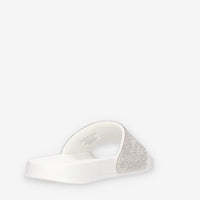 Sun 68 X36211-01BIANCO SLIPPERS STRASS LOGO Ciabatte bianche da donna
