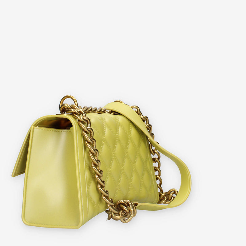 FLAT RHOMBUS S_24-PYRATE GREEN / LIGHT OTTONE Marc Ellis Borsa a tracolla verde acido e ottone