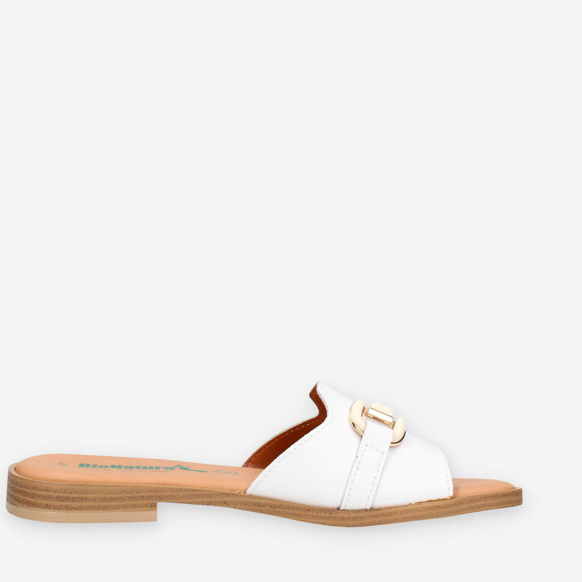 Bio Natura PO04-PELLE-BIANCO Ciabattine bianche da donna