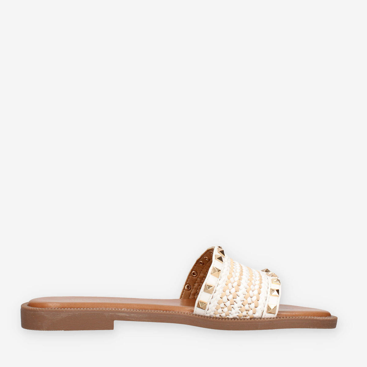 Marina Torres J41243-52-WHITE Sandali scalzati bianchi con borchie