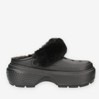 CR.208546-BLK Crocs Stomp Lined Clog Sabot neri da donna con ecopelliccia