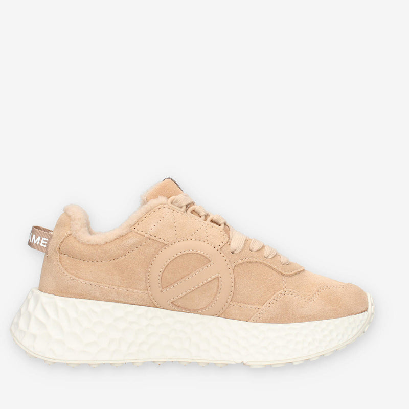 No Name NNVE-SC04-18 Carter Sneakers beige da donna con lana