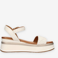 Inuovo A98021-CREMA Sandali crema con zeppetta