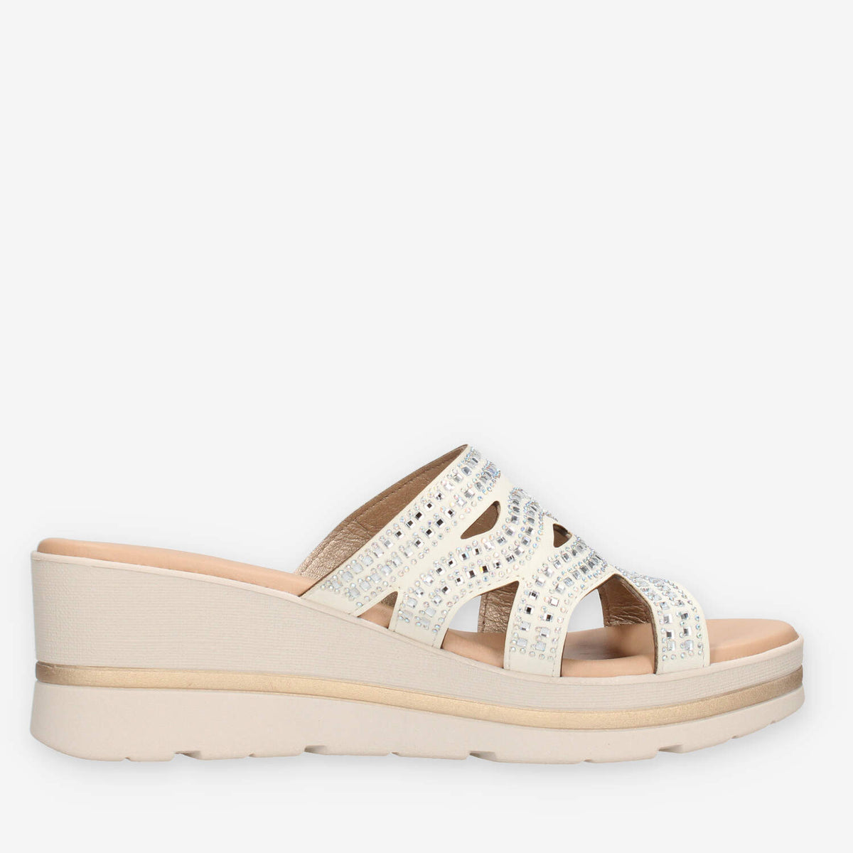 Valleverde 55583-SILVER Sandali scalzati beige da donna