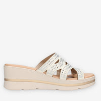 Valleverde 55583-SILVER Sandali scalzati beige da donna