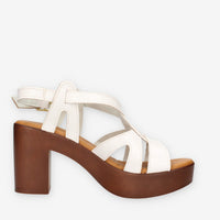 Talea 215-CRUST-BIANCO Sandali bianchi da donna con tacco