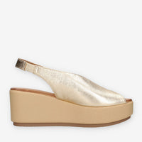 Inuovo 123133-GOLD Sandali oro da donna con la zeppa