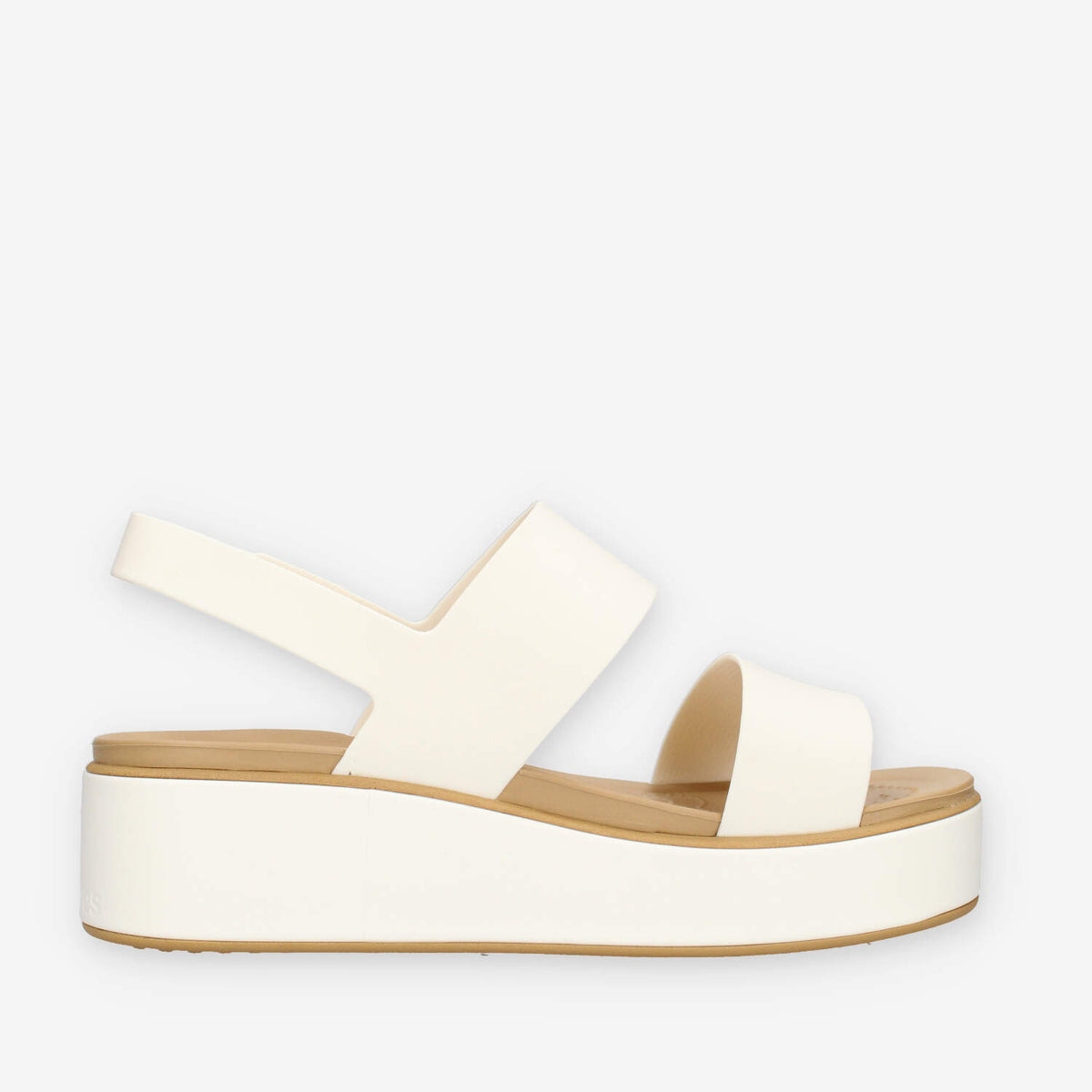 Crocs CR.211802-CHAT Brooklyn Matte Wrap Low Wdge Sandali bianchi da donna