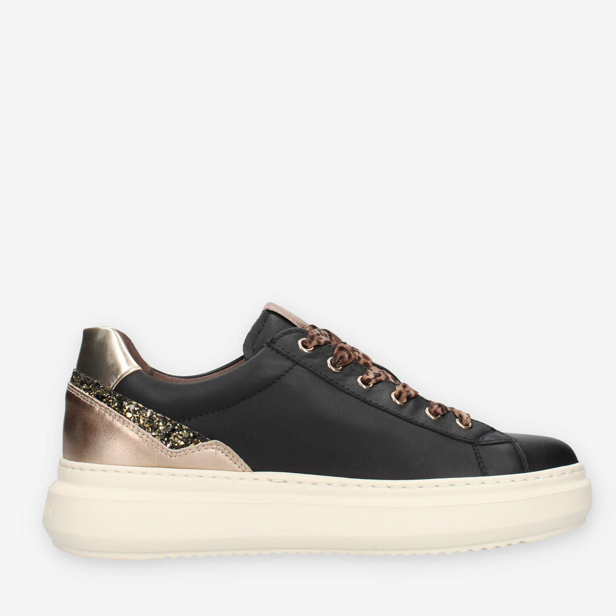 Nero Giardini I514160D-100 Sneakers nere da donna con glitter