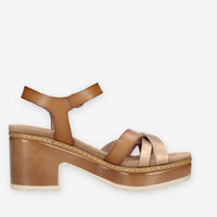 Xti Tentations 144086-TAUPE Sandali taupe da donna con tacco
