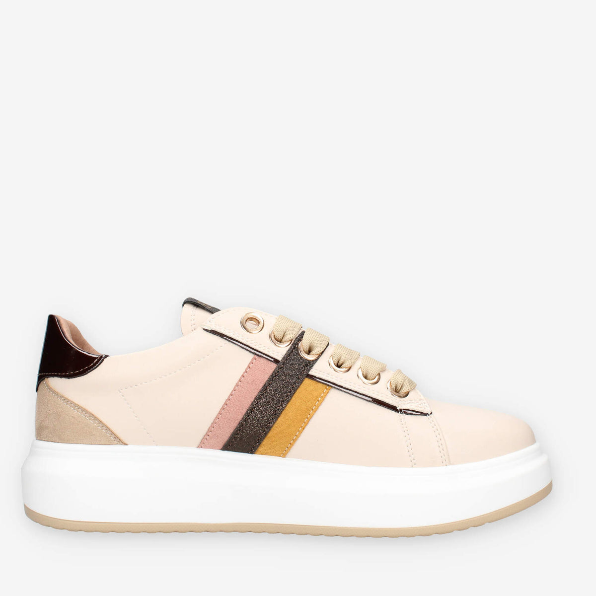 Ferre F-440-CREMA Sneakers beige da donna