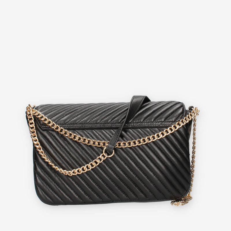 John Richmond RWA24061BOALG-BLACK-GOLD Borsa a tracolla nera e oro