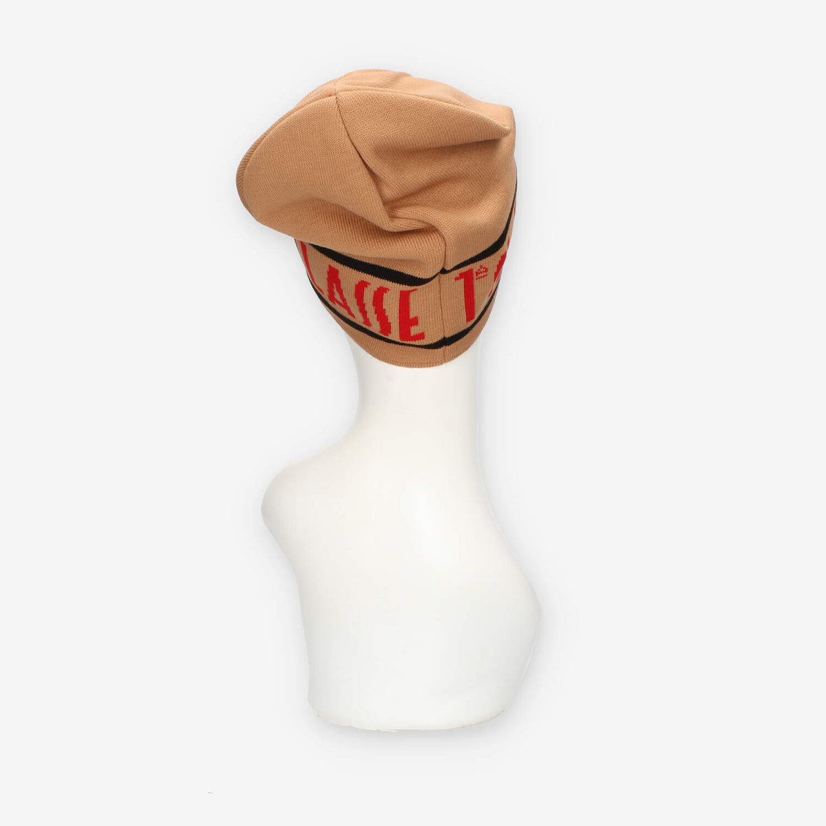 Alviero Martini Prima Classe Cappello camel nero e rosso con logo