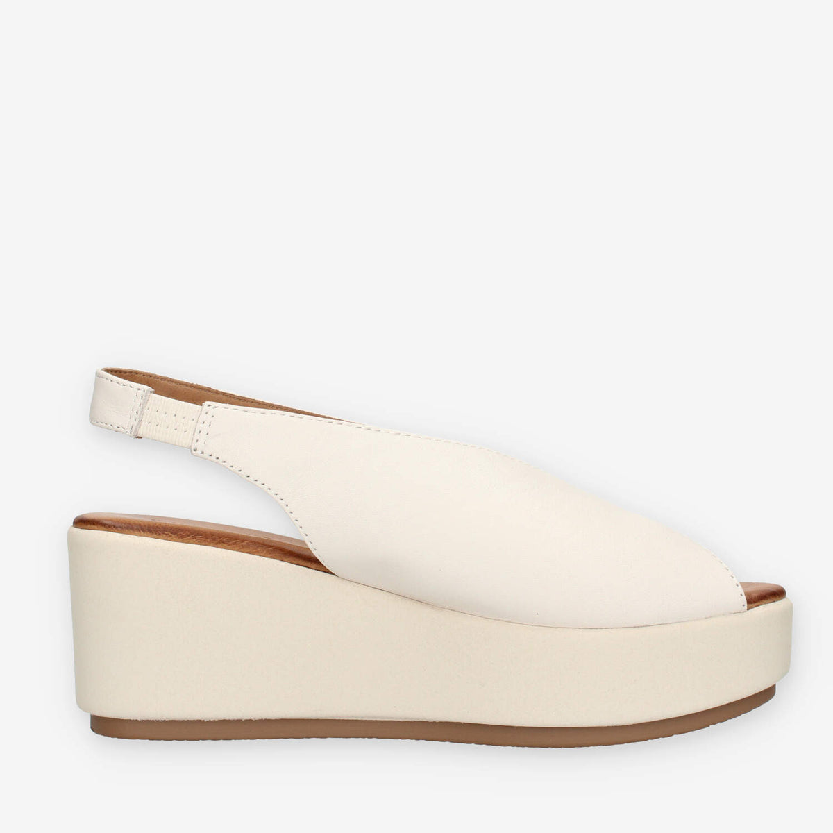 Inuovo 123133-CREMA Sandali crema da donna con la zeppa