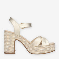 Nero Giardini E513631D-418 Sandali platino da donna con tacco