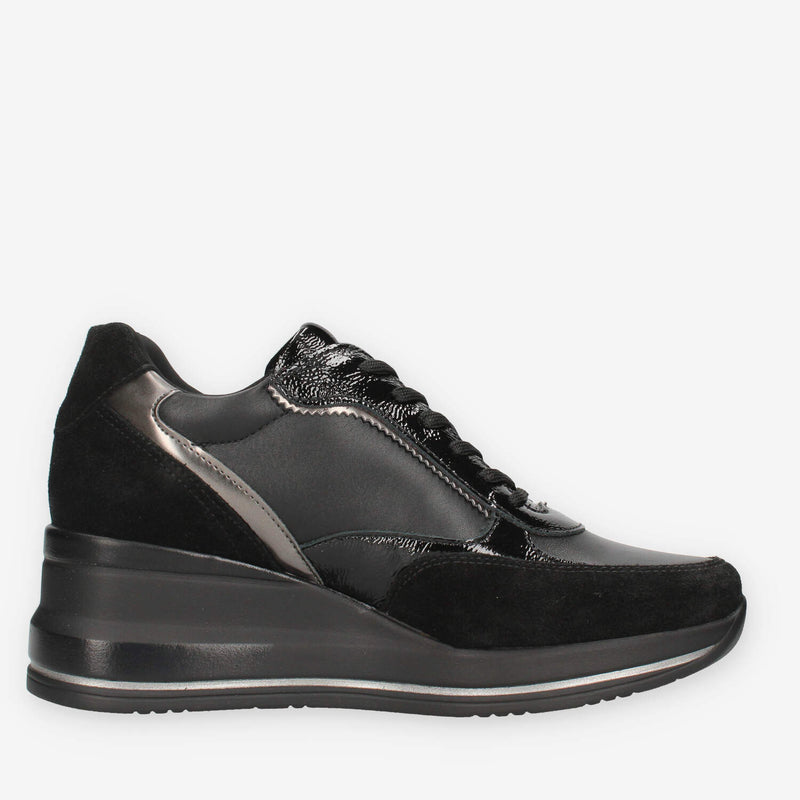 Nero Giardini I514130D-100 Sneakers nere con zeppa