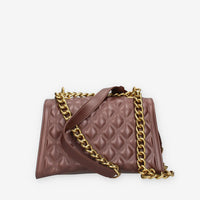 FLAT RHOMBUS M_24-CHOCOLATE / LIGHT OTTONE Marc Ellis Borsa a tracolla cioccolato e ottone