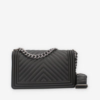 FLAT M_24-BLACK / SATIN CDF Marc Ellis Borsa a tracolla nera e canna di fucile