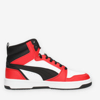 Puma Rebound V6 Mid bianche nere e rosse