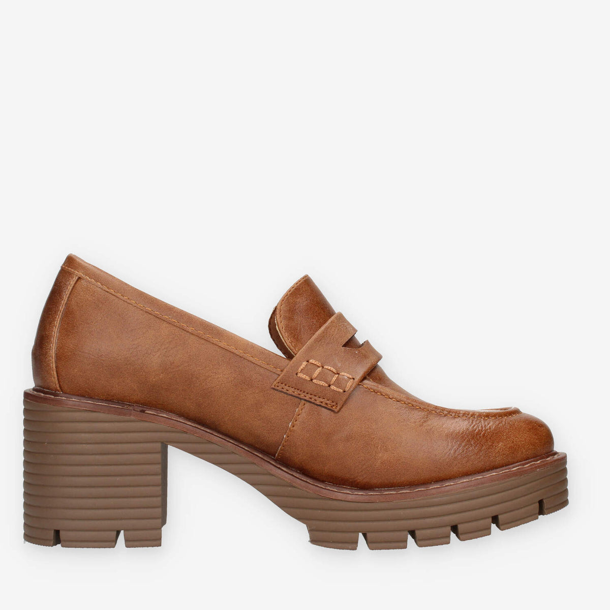 Refresh 172044-CAMEL Mocassine camel con tacco