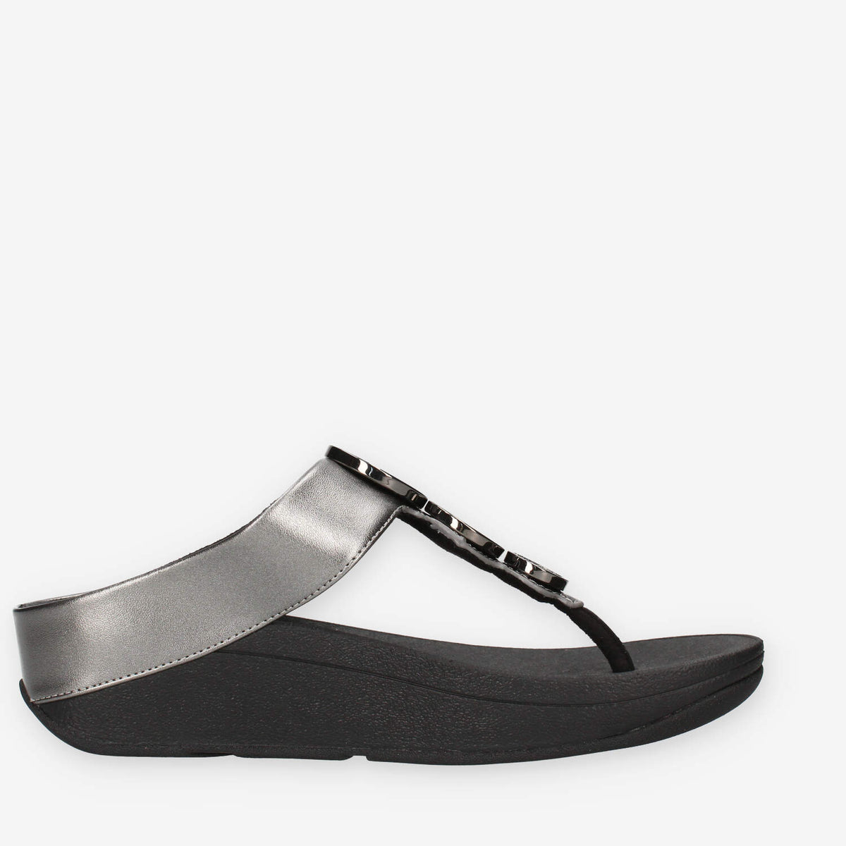 Fit Flop HJ1-B06 Halo Infradito grigi e neri con cristalli applicati