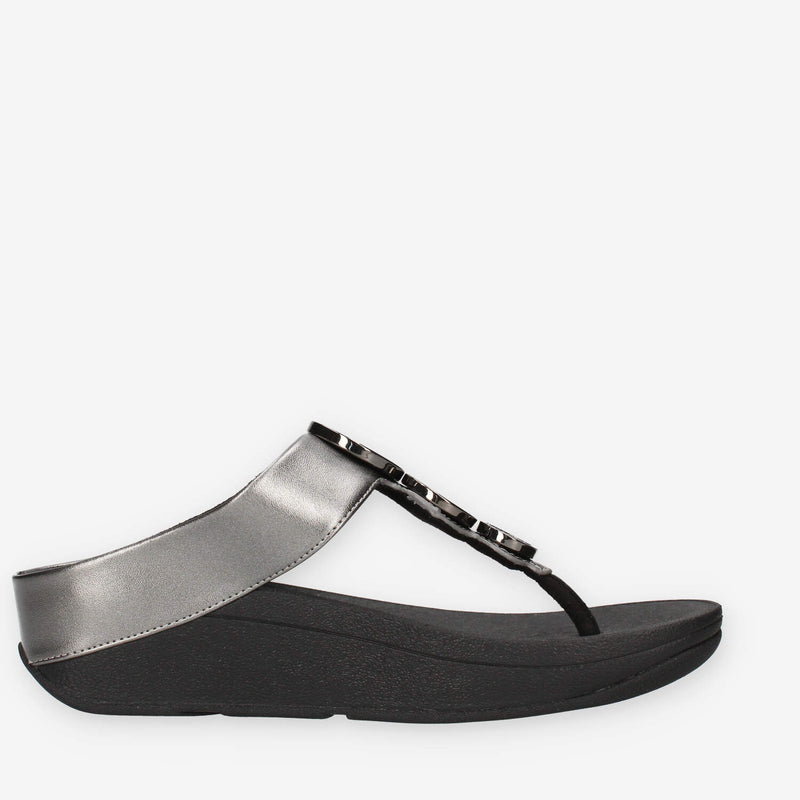 Fit Flop HJ1-B06 Halo Infradito grigi e neri con cristalli applicati