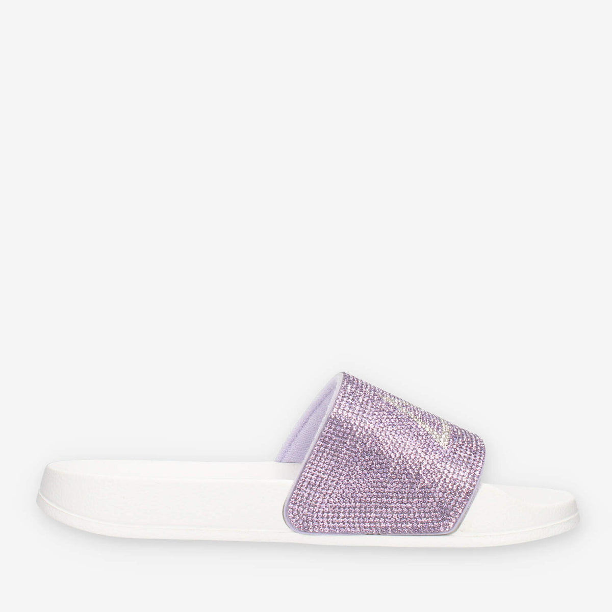 Sun 68 X36411T0124BIANCO/LILLA GIRL'S SLIPPERS STRASS LOGO (TEEN) Ciabatte bianche e lilla da ragazza