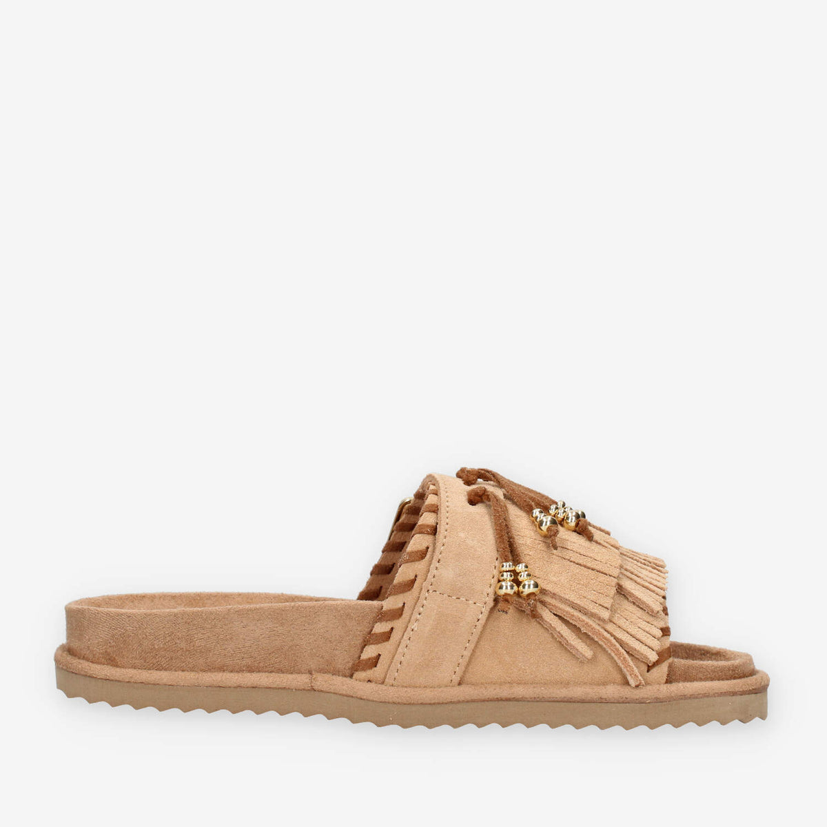 Colors of California HC.BIOW603-CAM Sandali scalzati beige da donna con frange