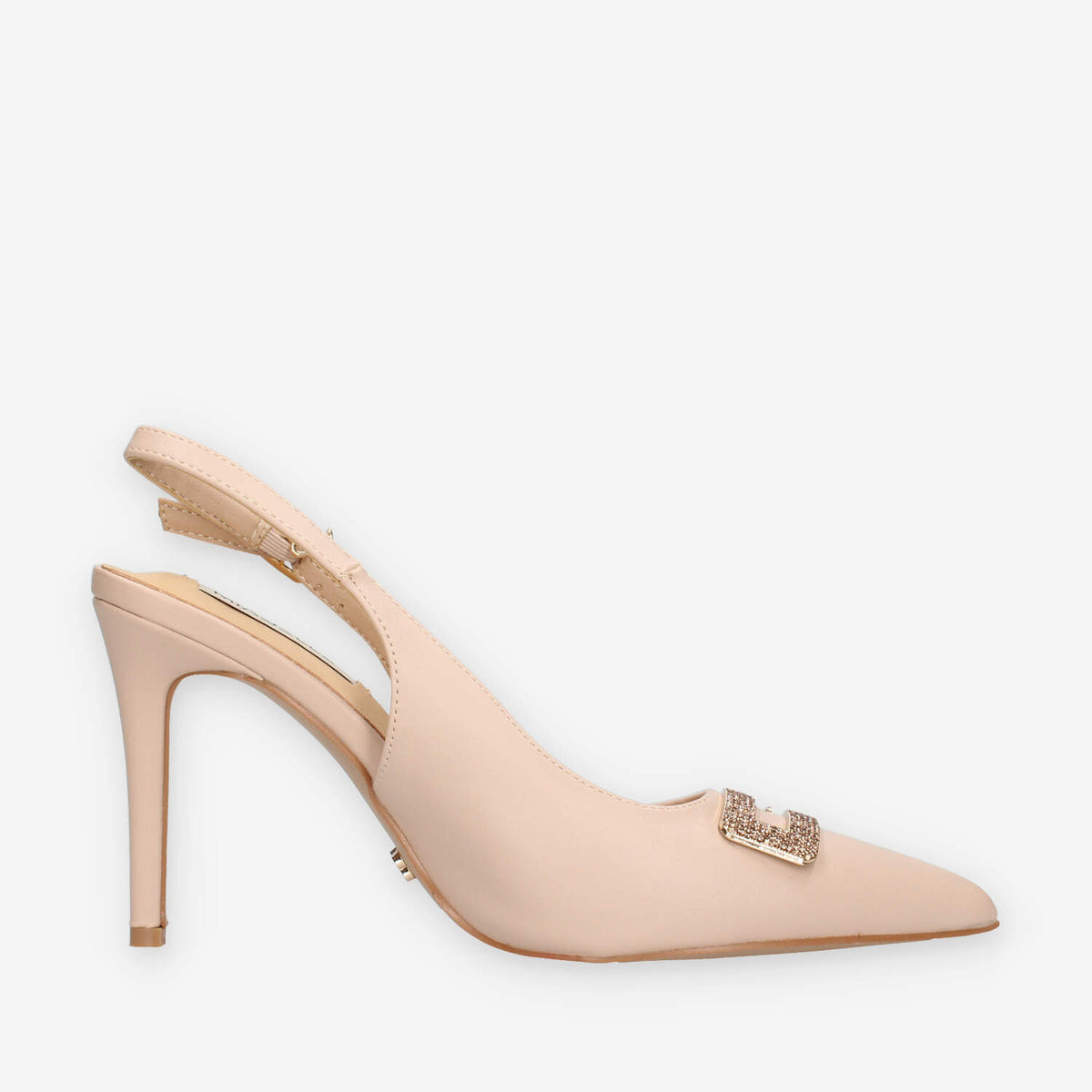 Miabelle MB-707-VIT-NUDE Decolletè nude aperte dietro con strass