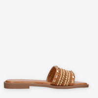 Marina Torres J41243-52-CAMEL Sandali scalzati camel con borchie