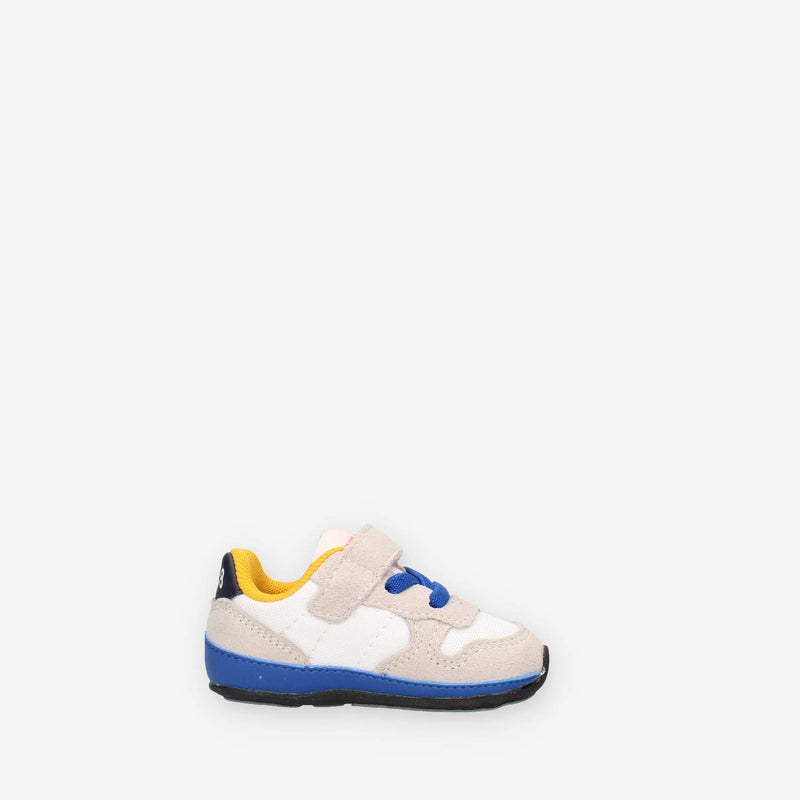 Sun 68 Z44301N-01BIANCO Sun 68 Boy's Solid Nylon Fluo (new born) Sneakers bianche e blu da neonato