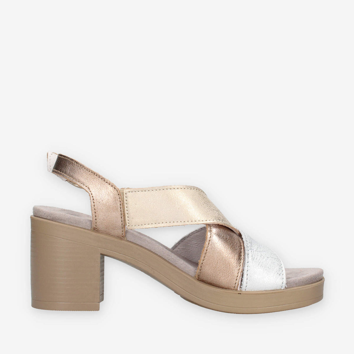 Igi&Co 1171255-ARGENTO/PLATINO Sandali argento e platino da donna con zeppa