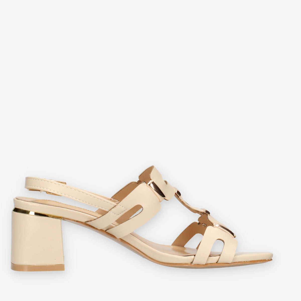Marina Torres WH6871-BEIGE Sandali beige con applicazioni metalliche