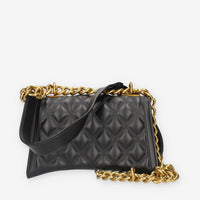 FLAT RHOMBUS S_24-BLACK / LIGHT OTTONE Marc Ellis Borsa a tracolla nera e ottone