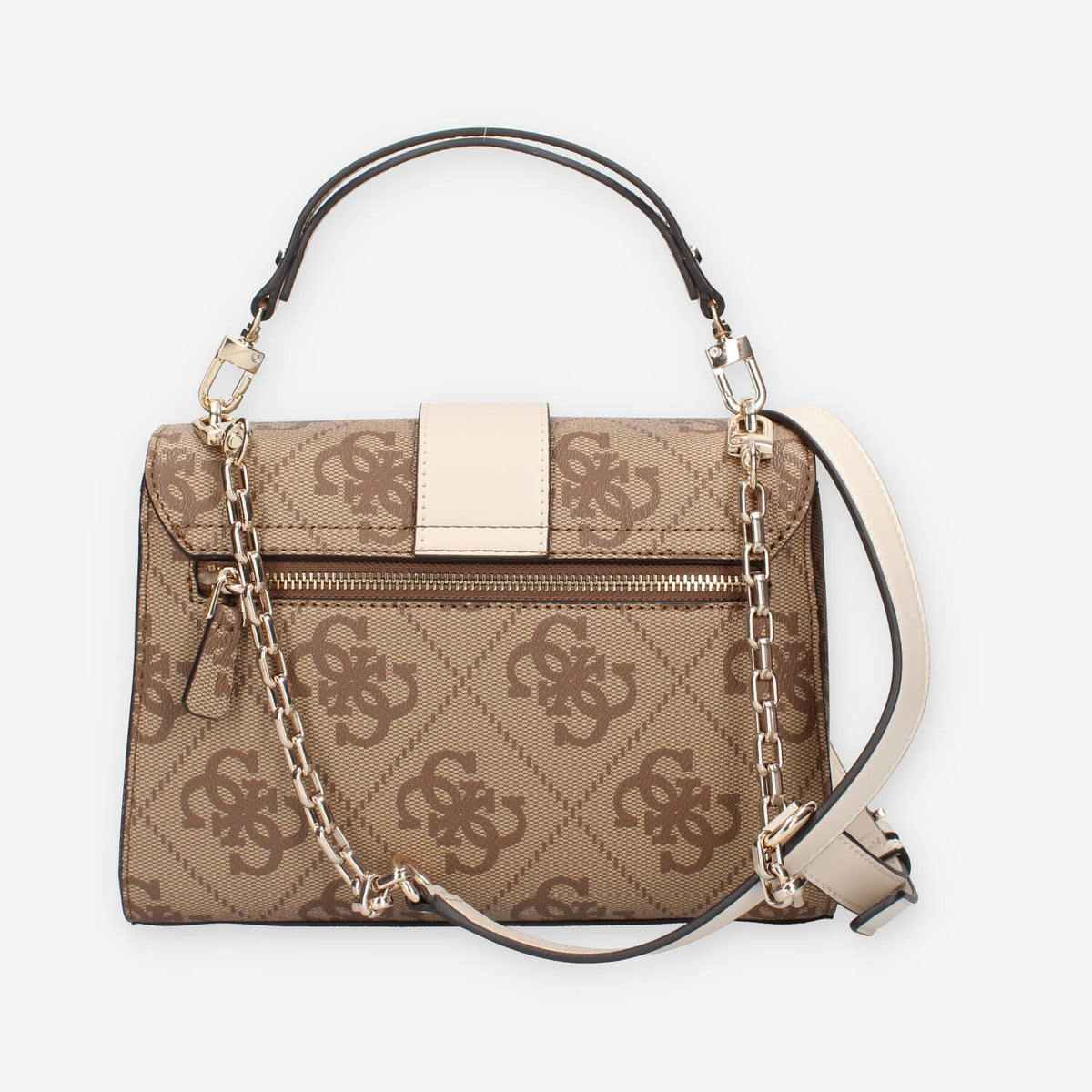 HWOS95-00200-LAN Guess Nolana Borsa a tracolla beige e latte logata