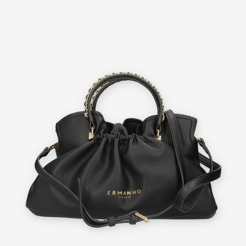 Ermanno Scervino 12401738-BLK Octavia Borsa a mano nera a 3 scomparti